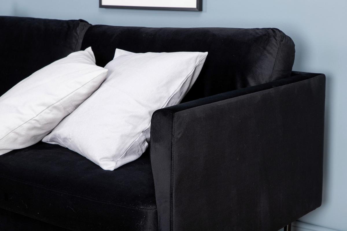 3-Sitzer-Sofa Zoom - Schwarz, Design, Textil/Metall (260/78/80cm) - Livetastic