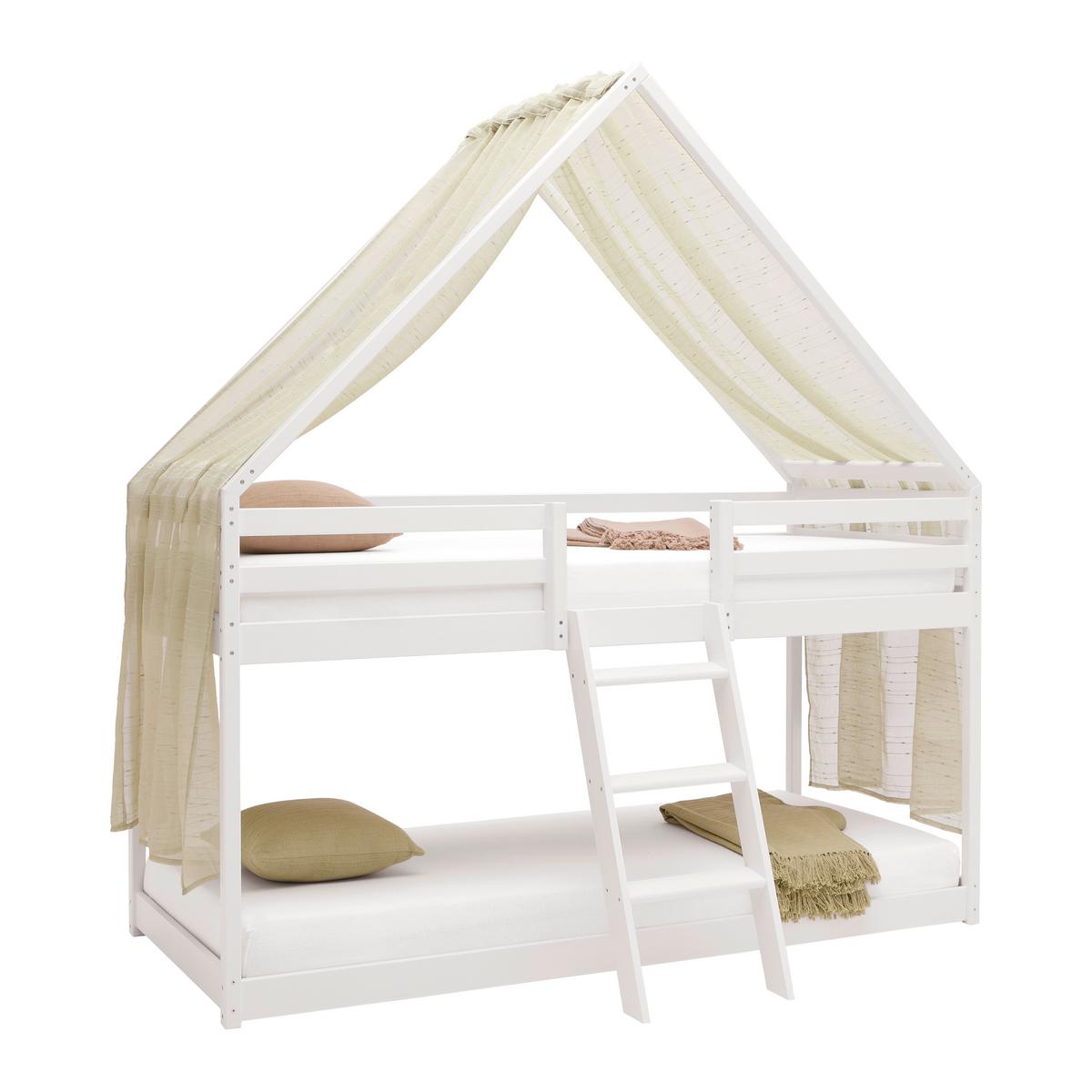 Poschodová posteľ SWEET 90x200 cm, borovica, biela - biela/farba brezy, Lifestyle, drevo (97/224/208cm) - Mömax