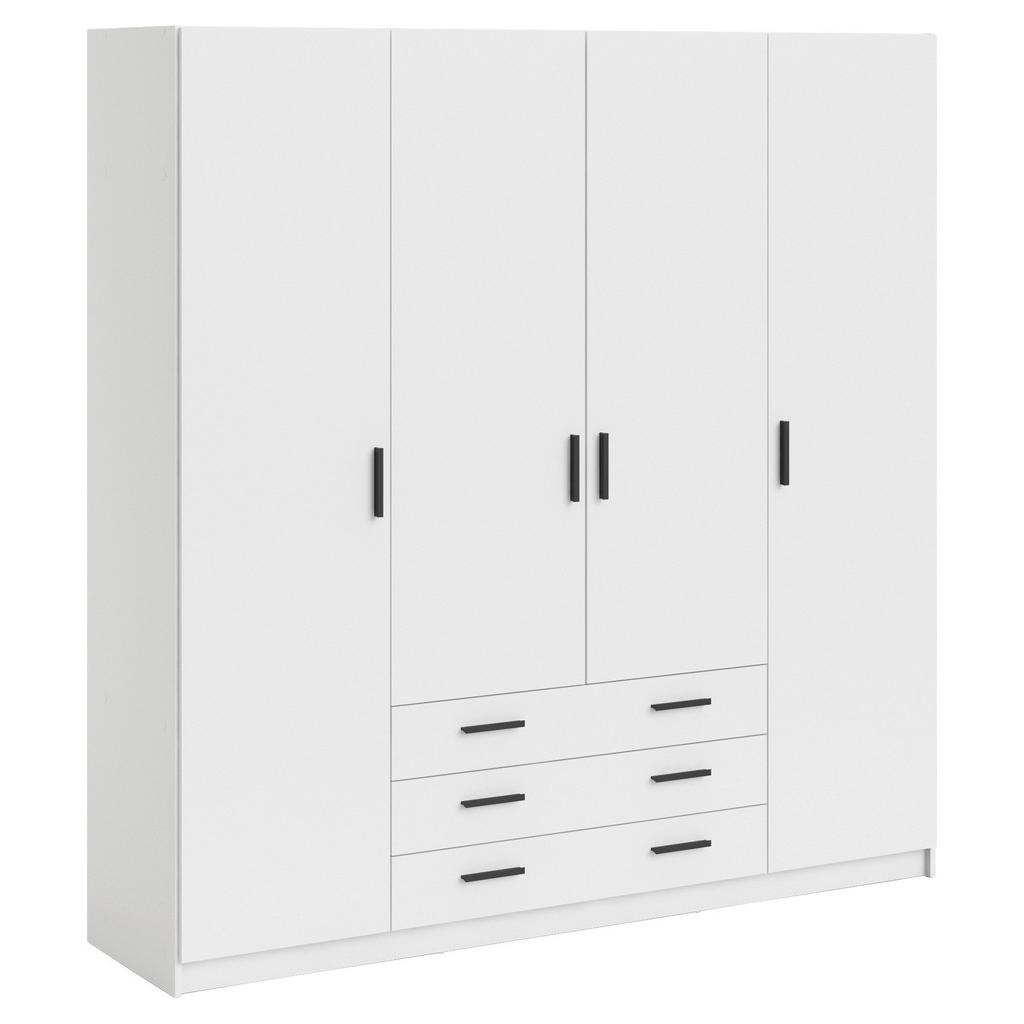 Drehtürenschrank Sprint mit Schubladen 195,5cm Weiß