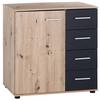 Kommode B: 81cm Katrin, Artisan Eiche Dekor/Graphit - Eichefarben/Graphitfarben, KONVENTIONELL, Holzwerkstoff (81/83/41cm)