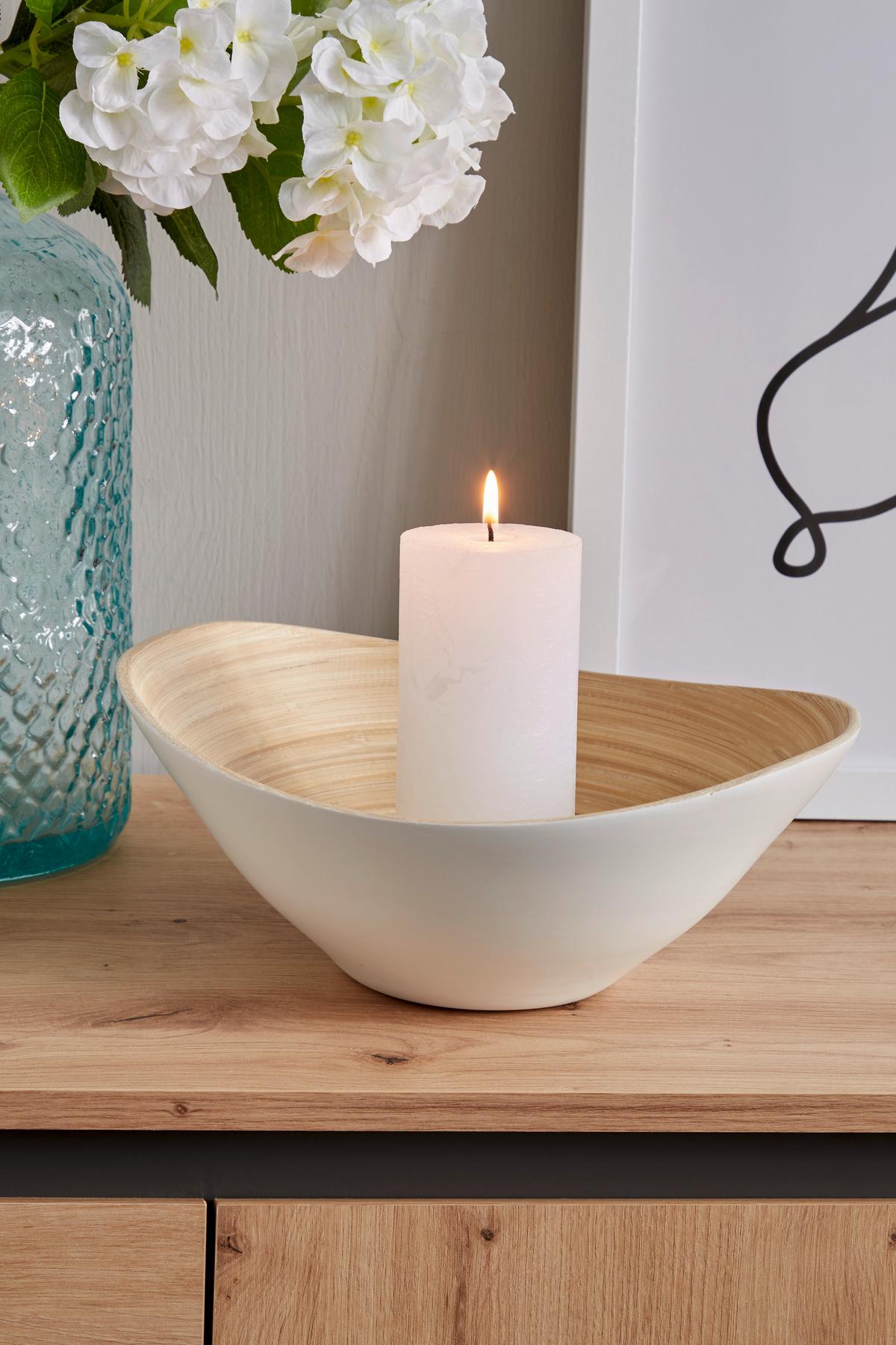 Stumpenkerze Saphira Weiß Ø/H: 6,8/15 cm - Basics (6,8/15cm) - Ondega