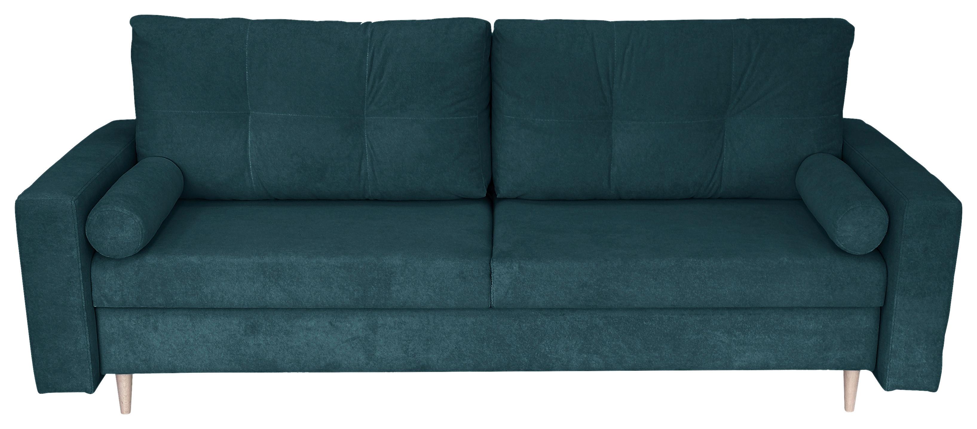 Schlafsofa Mit Bettkasten Torenta Blau B: 220 Cm - Blau/Schwarz, Design, Textil (220/96/98cm) - MID.YOU