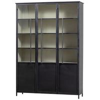 VITRINE Exhibit Schwarz B: 140 cm - Schwarz, Design, Glas/Metall (140/200/40cm) - Livetastic