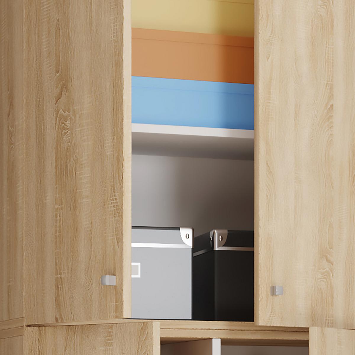 Mehrzweckschrank Lona Xxl Eiche Dekor Bxh: 70x200 Cm - Schwarz/Sonoma Eiche, MODERN, Holzwerkstoff (70/200/39cm) - MID.YOU