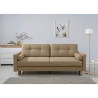 Schlafsofa Noret, Hellbraun B: 222 Cm - Hellbraun/Buchefarben, Design, Textil (222/93/99cm) - MID.YOU