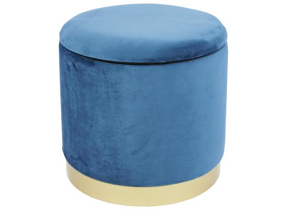 Taburet S Úložným Priestorom Velvet - modrá, Moderný, kompozitné drevo/textil (35/35/35cm) Taburet S Úložným Priestorom Velvet - modrá, Moderný, kompozitné drevo/textil (35/35/35cm)