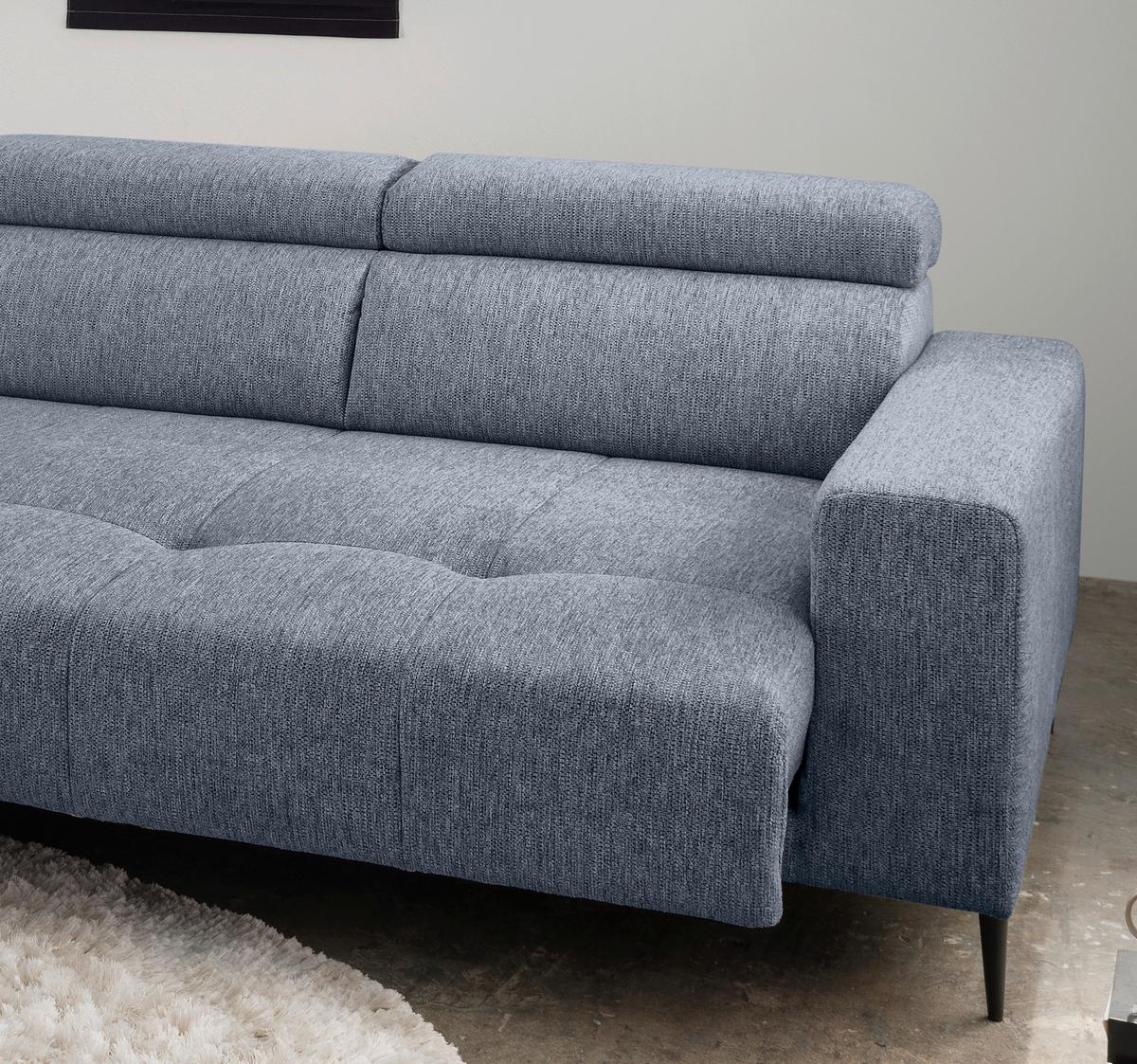 Ecksofa Intera, Hellblau S: 188x276 Cm - Schwarz/Hellblau, KONVENTIONELL, Textil (188/276cm) - Livetastic