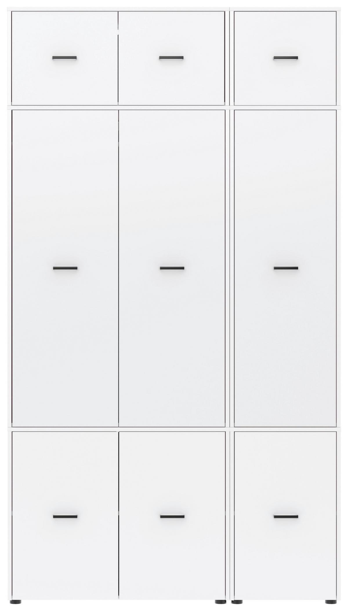 Kleiderschrank Kivo Weiß, B: 135 cm - Weiß, Basics, Holzwerkstoff (135/239,40/52,1cm)