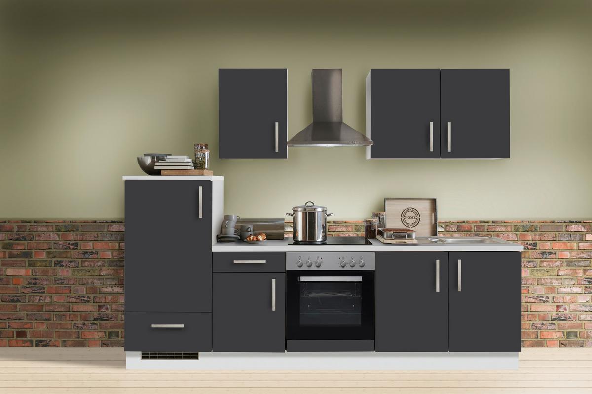 Küchenblock White-Premium - Schieferfarben/Weiß, KONVENTIONELL, Holzwerkstoff (270cm) - Menke