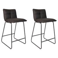 BARHOCKER-SET JEREMY - Anthrazit/Schwarz, KONVENTIONELL, Textil/Metall (44/87/50cm) - MID.YOU