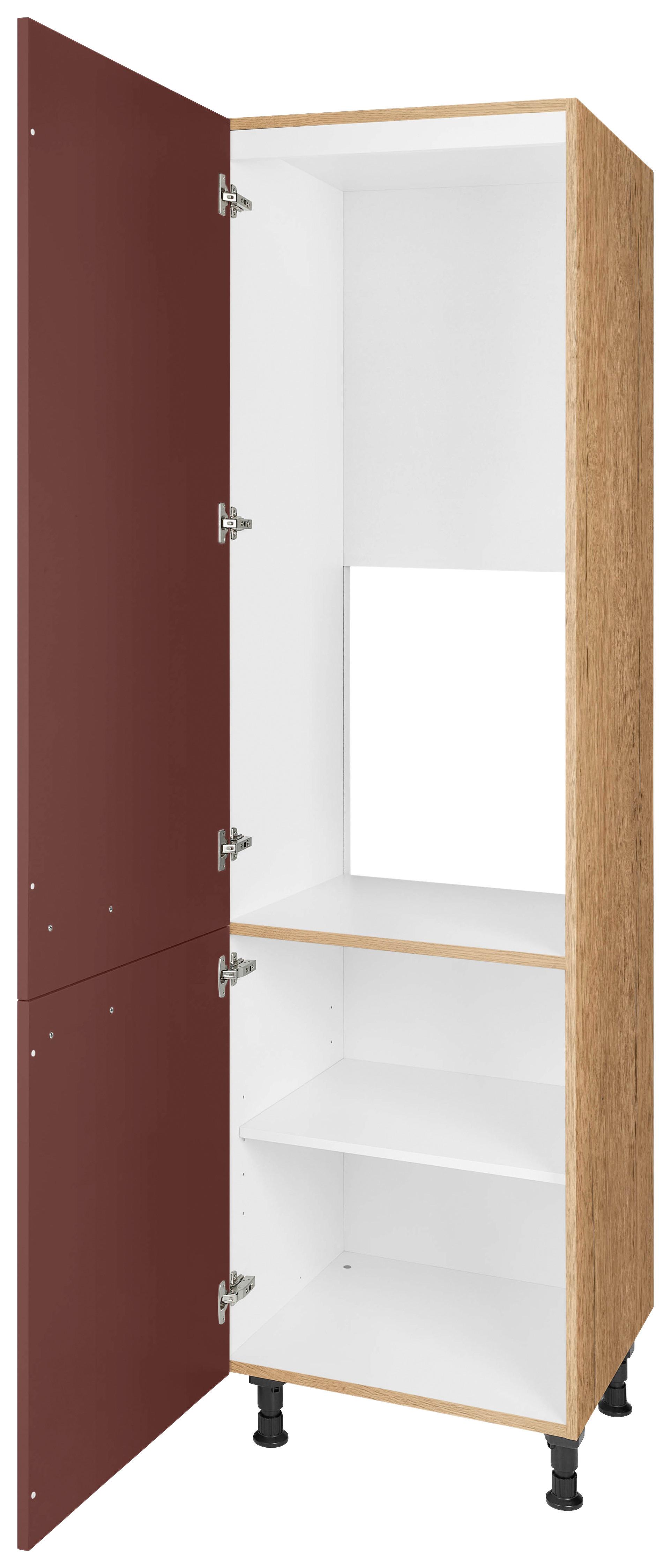 Geräteumbauschrank Easytouch - Eichefarben/Rot, MODERN, Holzwerkstoff (60/216,6/58cm) - Nobilia