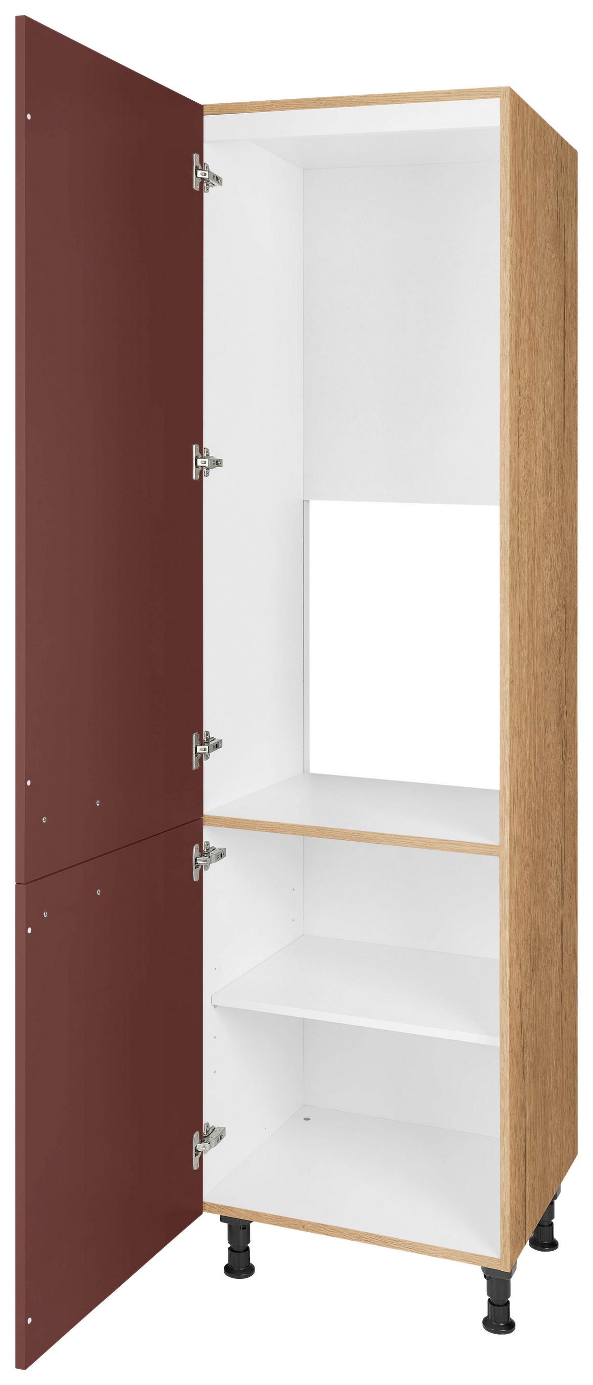 Geräteumbauschrank Easytouch - Eichefarben/Rot, MODERN, Holzwerkstoff (60/216,6/58cm) - Nobilia