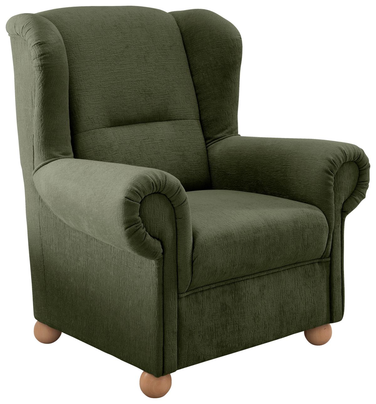 Ohrensessel Torello Grün B: 92cm - Wildeiche/Grün, KONVENTIONELL, Textil (92/102/89cm) - Livetastic