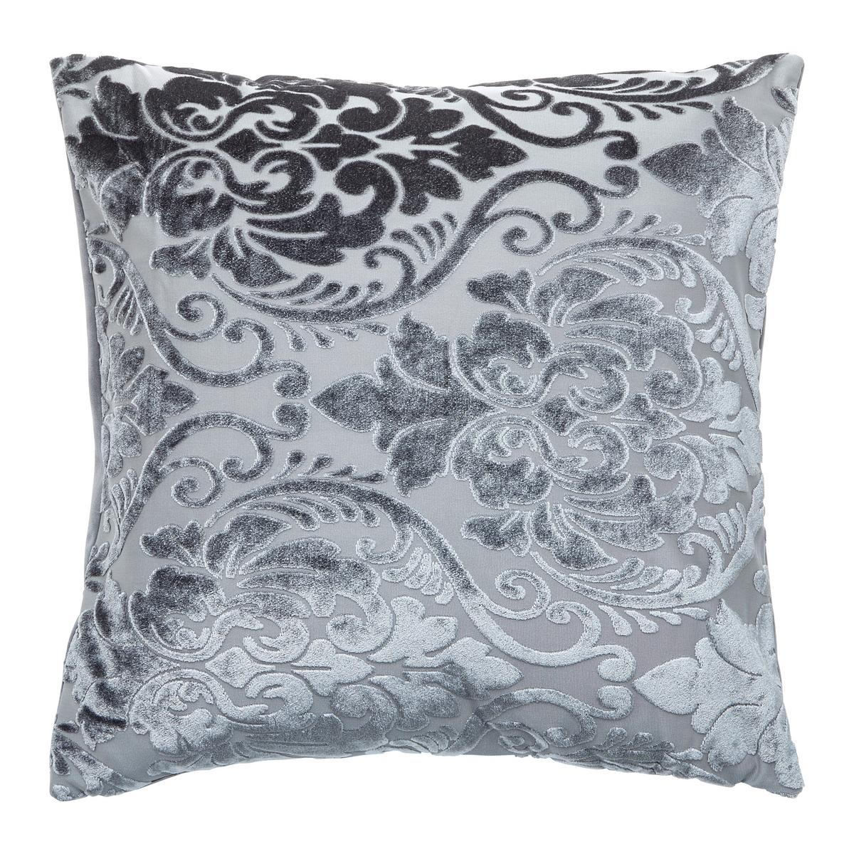 Dekorační polštář Velvet Ornament, 45/45cm - šedá, Romantický / Rustikální, textil (45/45cm) - Modern Living