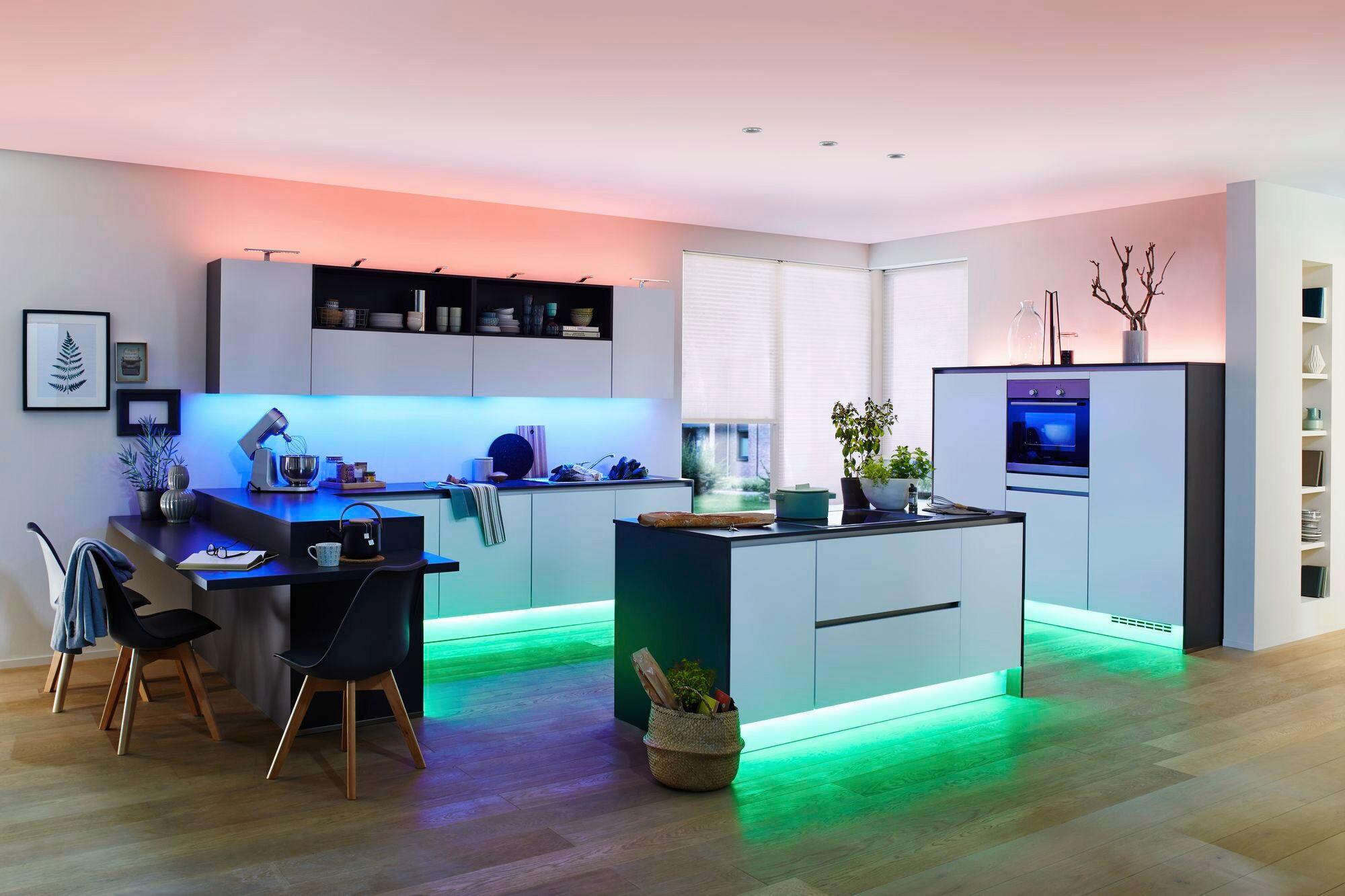 Led-streifen Farbwechsler L: 1 M Dimmbar - Silberfarben, Basics, Kunststoff (100cm) - Paulmann