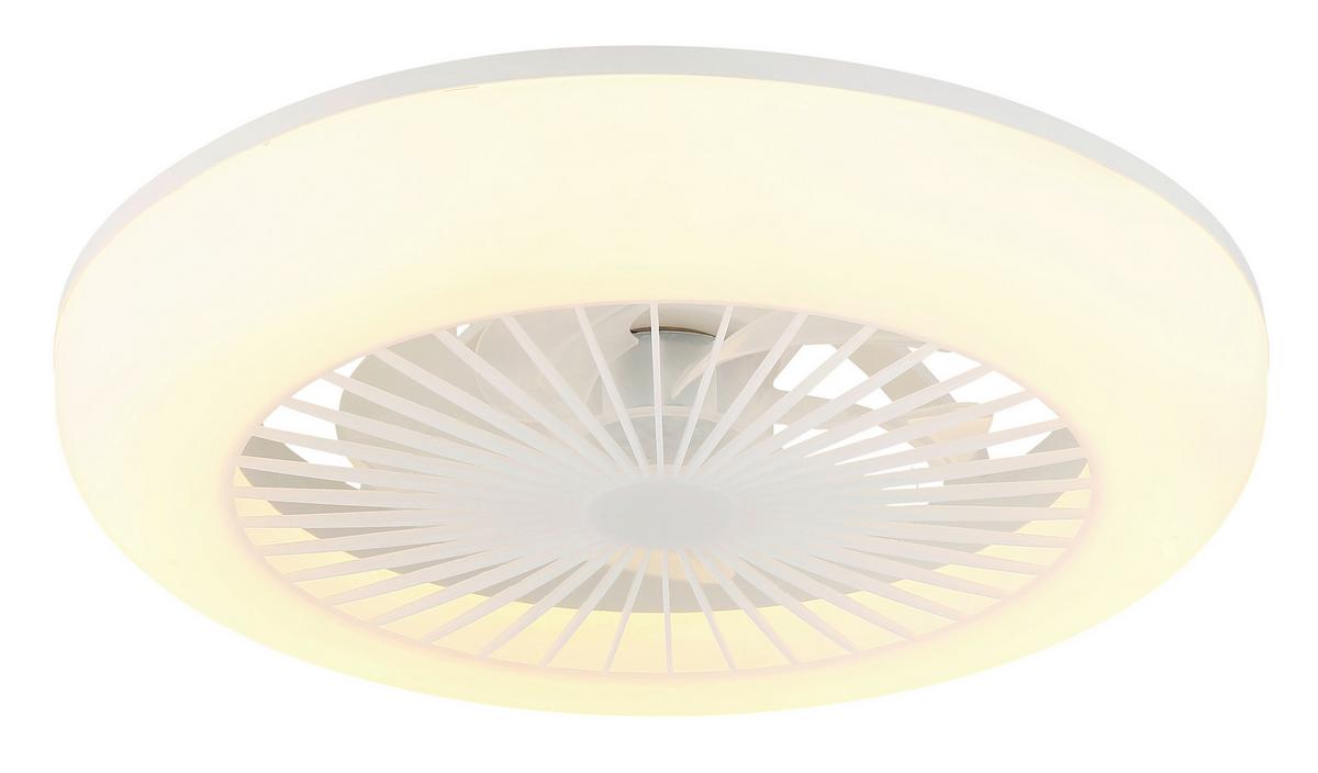 Deckenventilator Kunststoff 230V Transparent - Transparent/Opal, Design, Kunststoff (45/140cm) - Globo