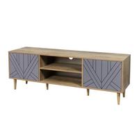 Lowboard Grau, Naturfarben B: 160cm - Naturfarben/Grau, Design, Holzwerkstoff (160/55/40cm) - Livetastic