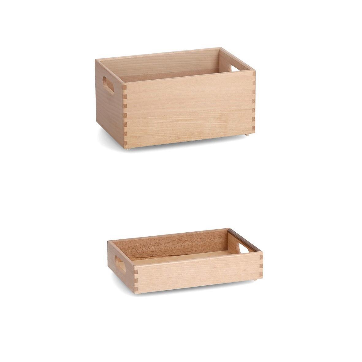 AUFBEWAHRUNGSBOXEN-SET Holz. BxL: ca. 30x20 cm - Naturfarben, Basics, Holz (30/20cm) - Zeller Present