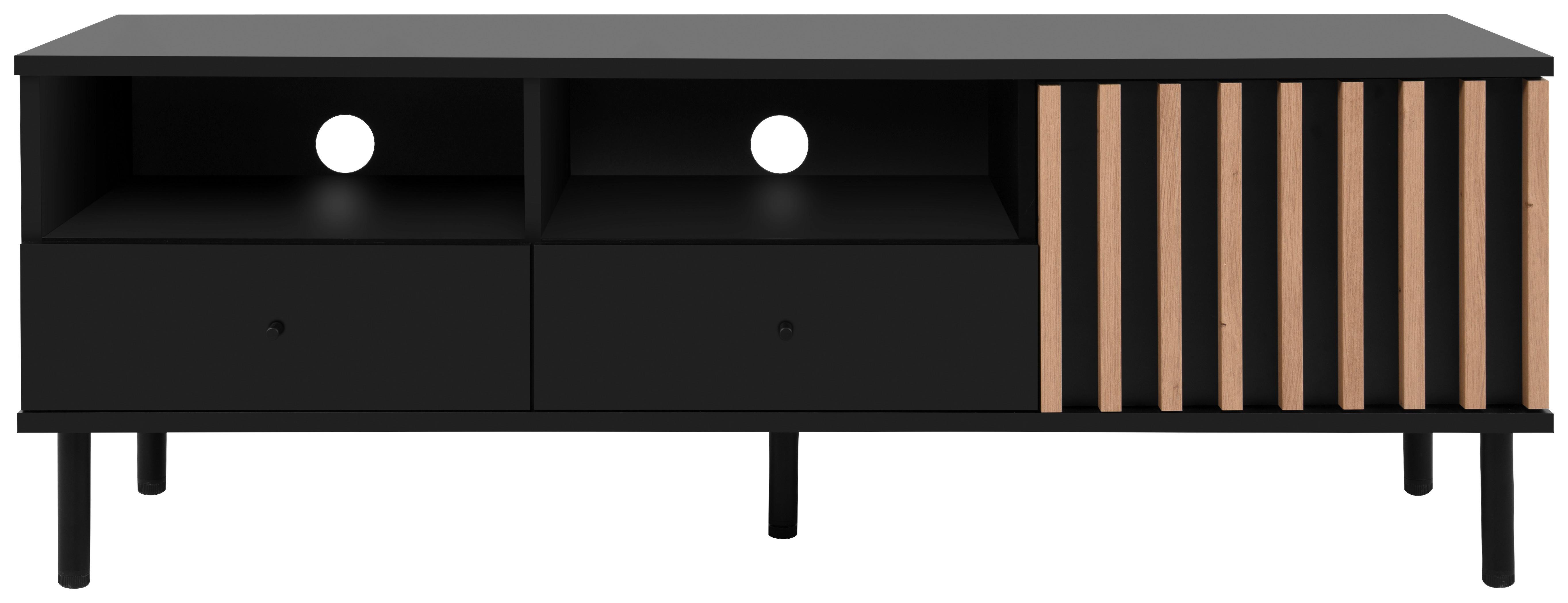 Lowboard Monza 56a - Schwarz/Eiche Artisan, Design, Holzwerkstoff (138/49/40cm) - Livetastic