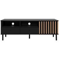 Lowboard Monza 56a - Schwarz/Eiche Artisan, Design, Holzwerkstoff (138/49/40cm) - Livetastic