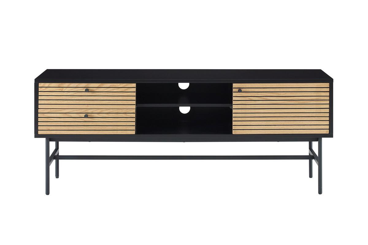 Lowboard Schwarz, Eichefarben B: 150cm - Eichefarben/Schwarz, Design, Holz/Holzwerkstoff (150/60/40cm) - Livetastic