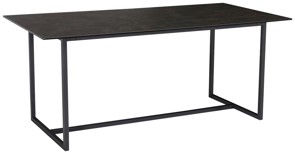 Esstisch Schwarz, L: 180 cm - Schwarz, Design, Keramik/Metall (180/90/76cm) - MID.YOU