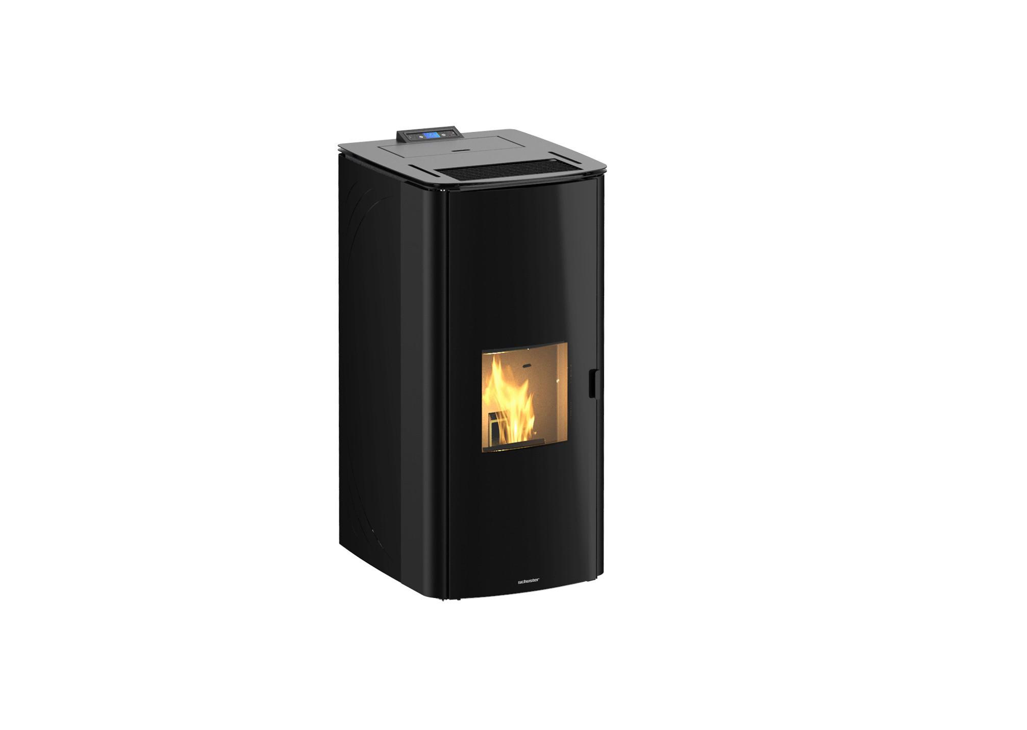Kaminofen Pelletofen Wasserf Idra 20 - Schwarz, LIFESTYLE, Metall (59/122/68cm)