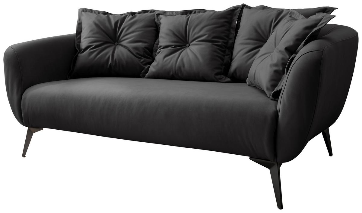 2,5 Sitzer Sofa Baggio Schwarz B: 196 Cm - Schwarz, MODERN, Textil (196/94/103cm) - Livetastic