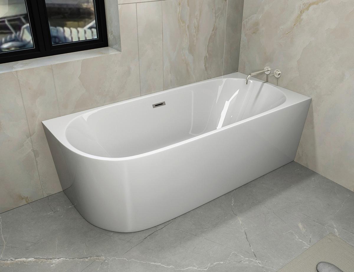 Badewanne Halbfreist. Badewanne Porto - Weiß, KONVENTIONELL, Kunststoff (170/75/60cm) - Sanotechnik