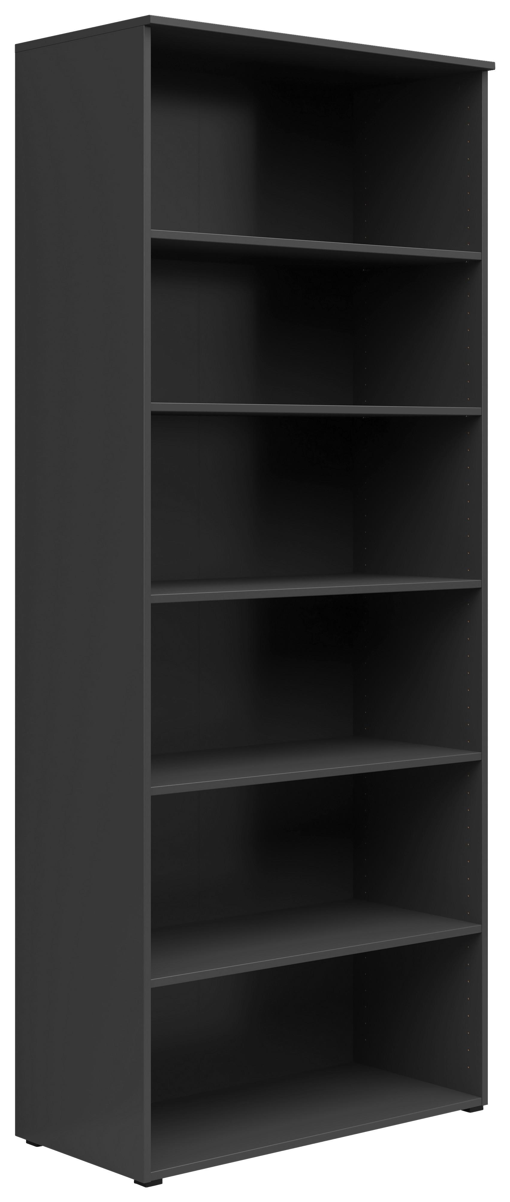 REGÁL MULTISTAURAUM S588- - barvy grafitu/antracitová, Moderní, kompozitní dřevo/plast (80/195/40cm)