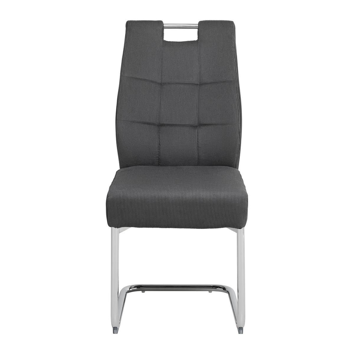 Houpací židle Lea, šedá - sivá/chrómová, Modern, kov/textil (44/97/59cm) - Mömax