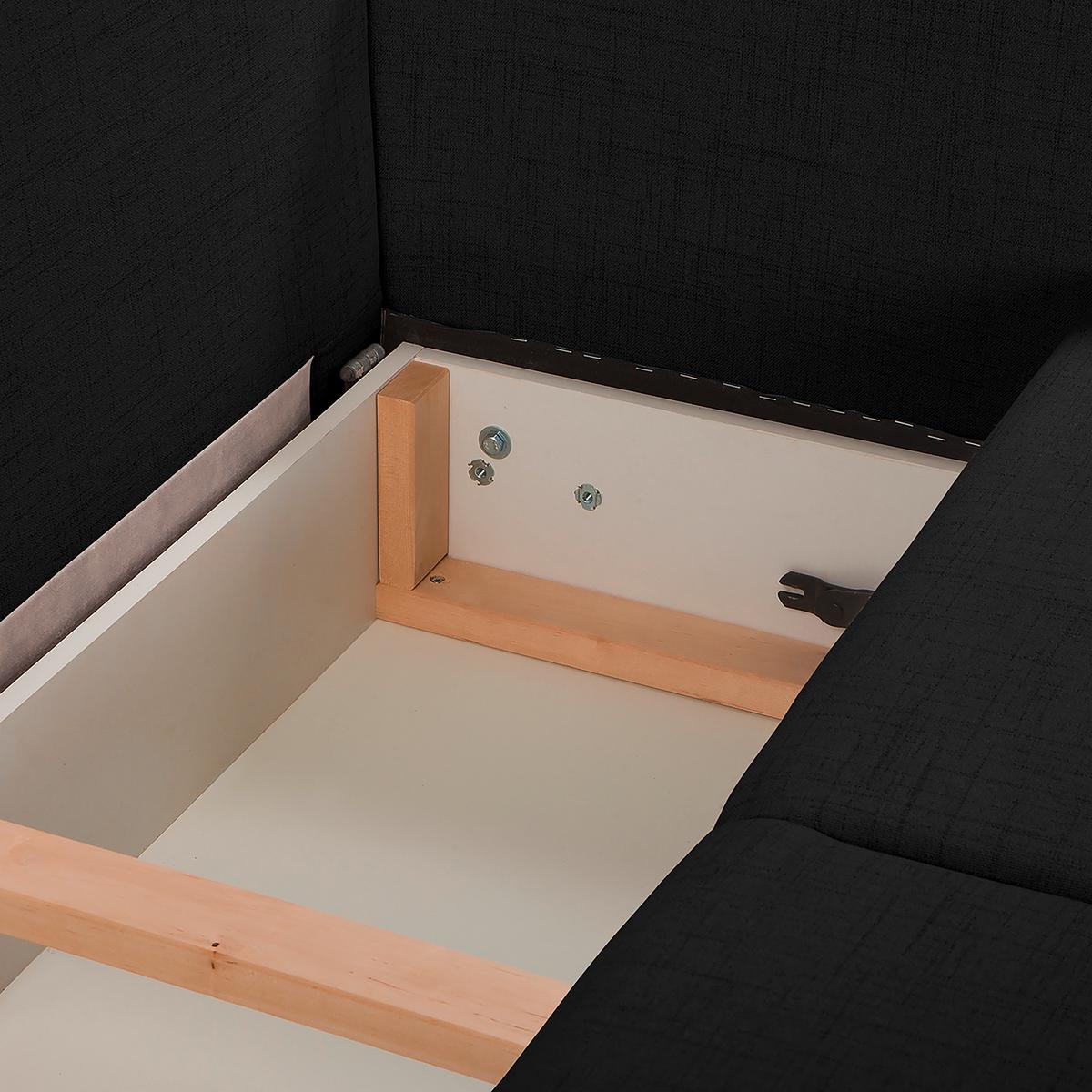 Ecksofa Bella Schwarz S: 257x174 cm - Wengefarben/Schwarz, Design, Textil (257/174cm) - Livetastic