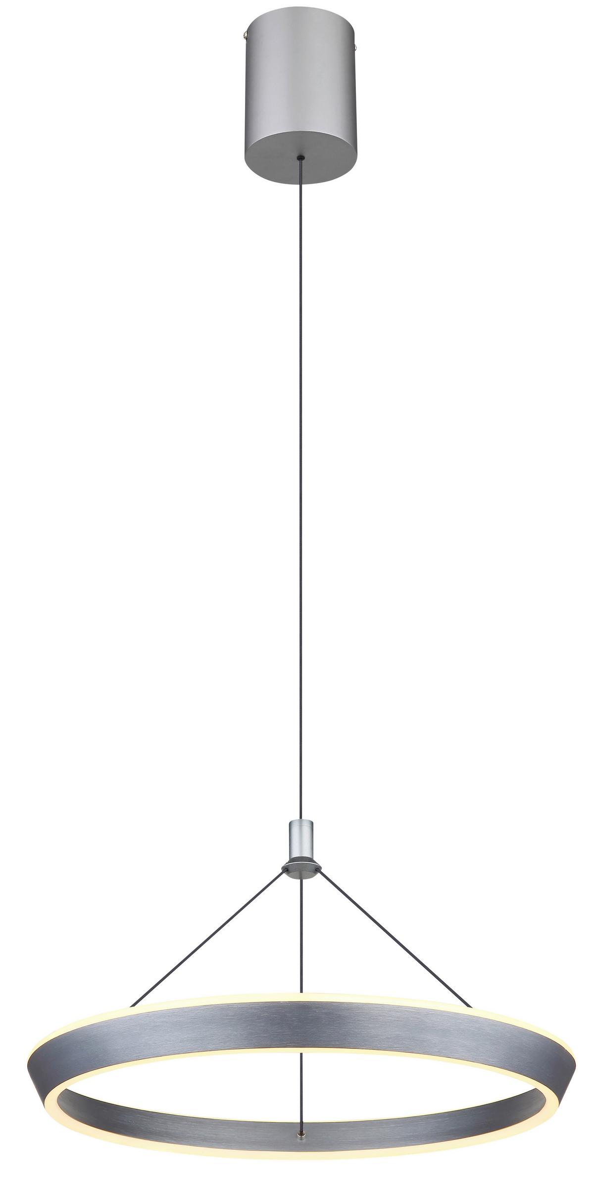LED-Hängeleuchte 67316 - Titanfarben/Opal, Design, Kunststoff/Metall (50/200cm) - Globo