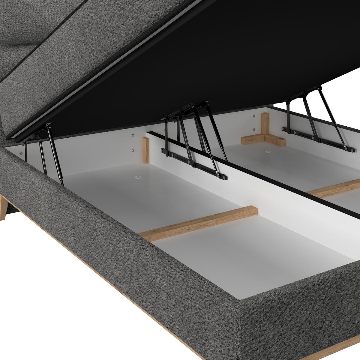 Boxbett Smile inkl. Matratze 180x200 - Anthrazit, KONVENTIONELL, Holz/Holzwerkstoff (180/200cm) - James Wood