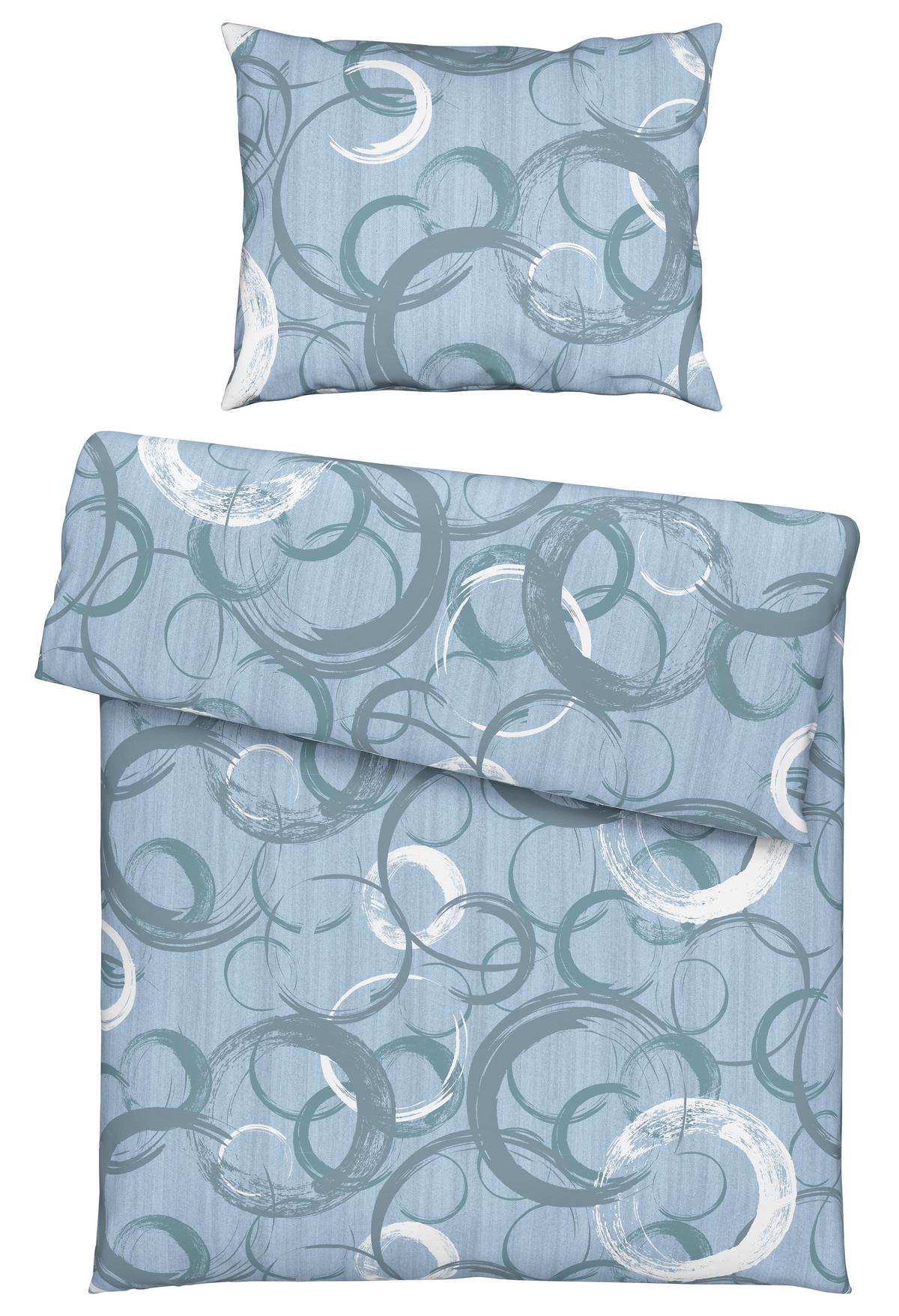 POVLEČENÍ NEW CIRCLES - modrá, textil (140/200cm) - Modern Living
