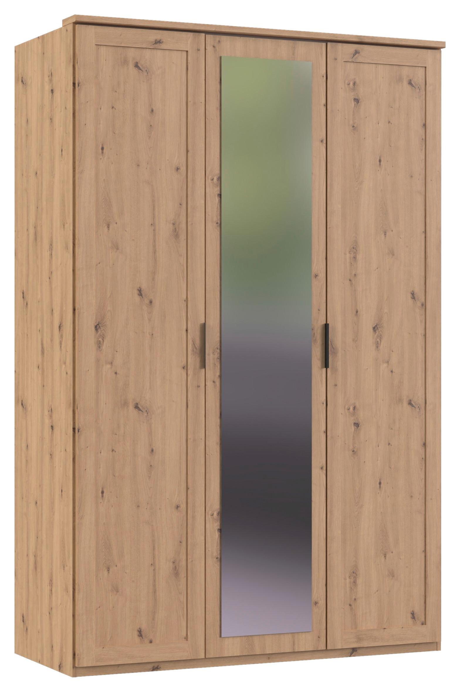 Drehtürenschrank Nadja Eiche Dekor B: 135 Cm - Eiche Artisan, KONVENTIONELL, Glas/Holzwerkstoff (135/210/58cm) - MID.YOU