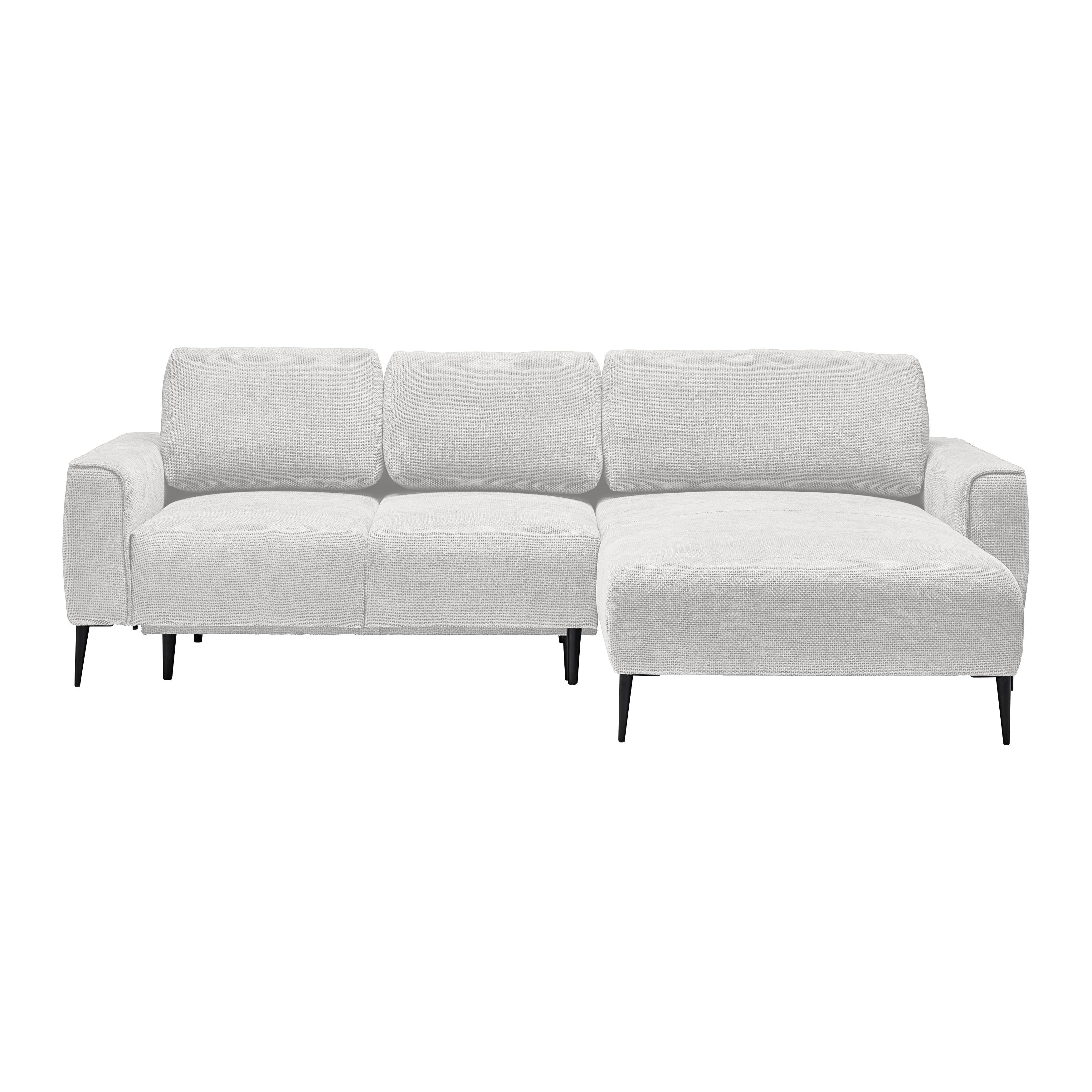 Rohová sedačka CUSTOM, pravá, krémová žinylka - černá/krémová, Moderní, kov/textil (255/164cm) - Mömax