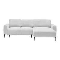 Rohová sedačka CUSTOM, pravá, krémová žinylka - černá/krémová, Moderní, kov/textil (255/164cm) - Mömax