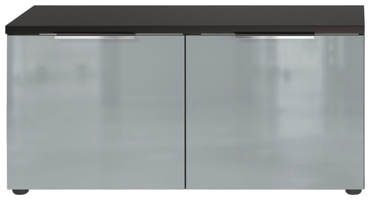 Schuhbank Genova Graphitfarben B: 97 Cm - Silberfarben/Graphitfarben, MODERN, Glas/Holzwerkstoff (97/47/40cm) - Germania