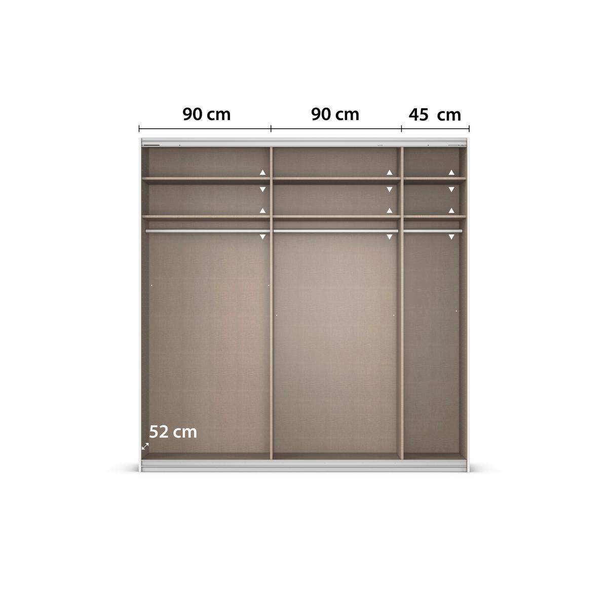 Schwebetürenschrank B: 225cm Feldkirch Eiche Dekor - Eiche Artisan, MODERN, Holzwerkstoff (225/229/62cm)