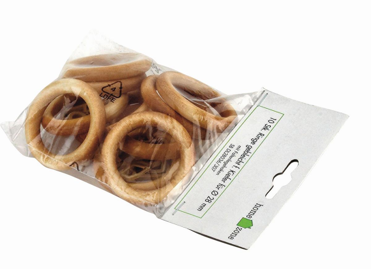 Függönykarika Fa - feketefenyő színű, Konventionell, műanyag/fa - Ondega