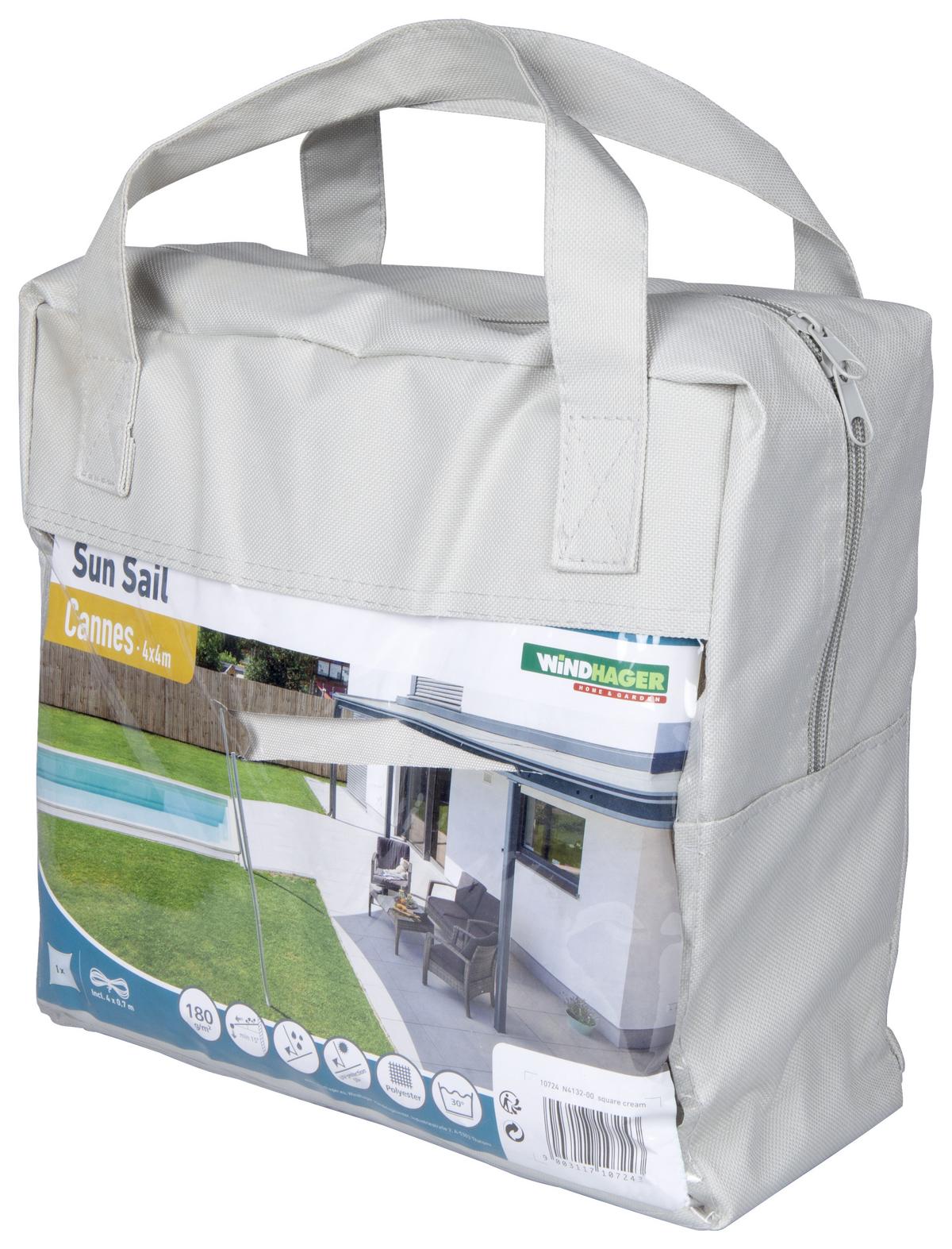 Sonnensegel Quadrat 4x4 m - Creme/Grau, Basics, Kunststoff (400/400cm)