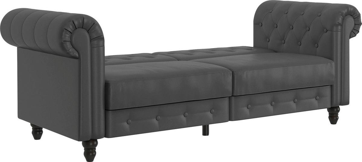 Schlafsofa Firenze Grau, mit Schlaffunktion - Schwarz/Grau, Basics, Textil (236/83cm) - Livetastic