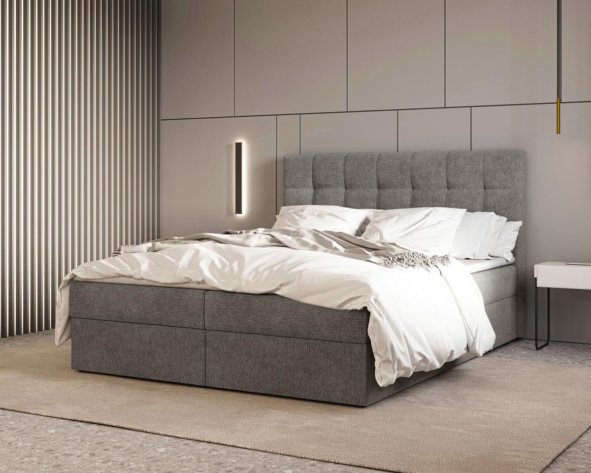 BOXBETT Oslo Anthrazit 160x200cm - Anthrazit/Schwarz, MODERN, Holz/Kunststoff (160/200cm) - MID.YOU