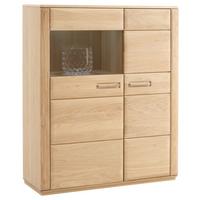 Highboard teilmassiv B: 107 cm Sena Eichefarben - Eichefarben, Design, Glas/Holz (107/131/38cm) - Livetastic