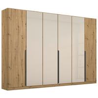 Drehtürenschrank Artemis B: 271 cm Champagner/Eiche - Champagner/Eiche Artisan, MODERN, Glas/Holzwerkstoff (271/210/54cm) - Rauch Möbel