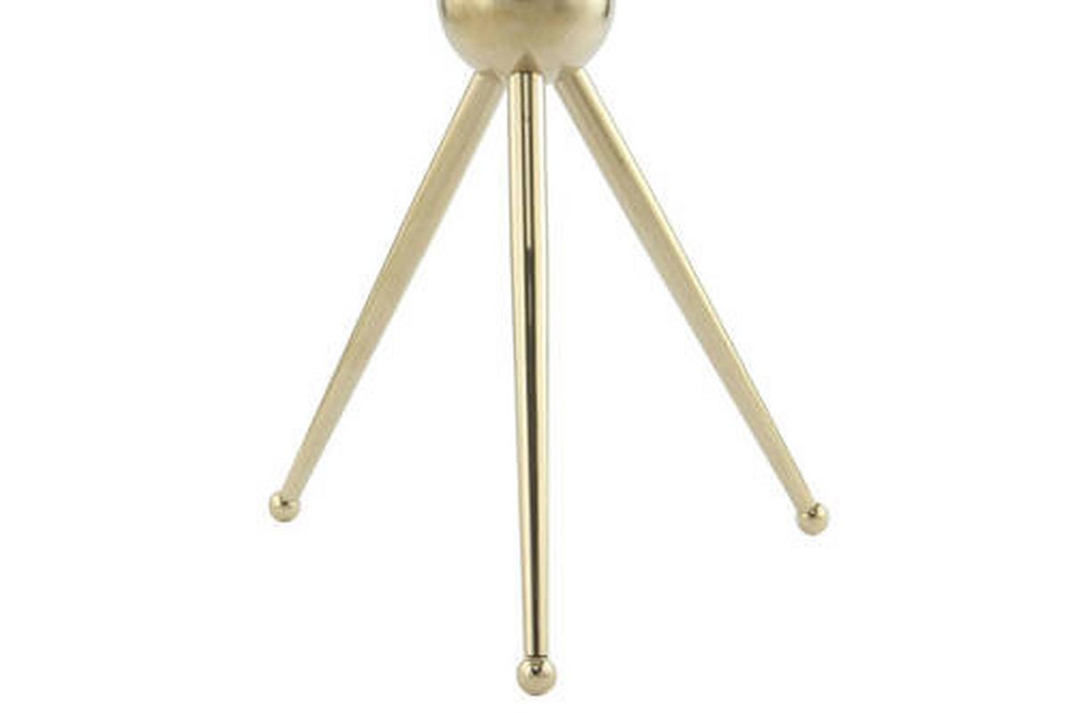 Beistelltisch Mit Glasplatte Rund Ontario, Klar/gold - Goldfarben, MODERN, Glas/Metall (46/46/52cm) - Kayoom