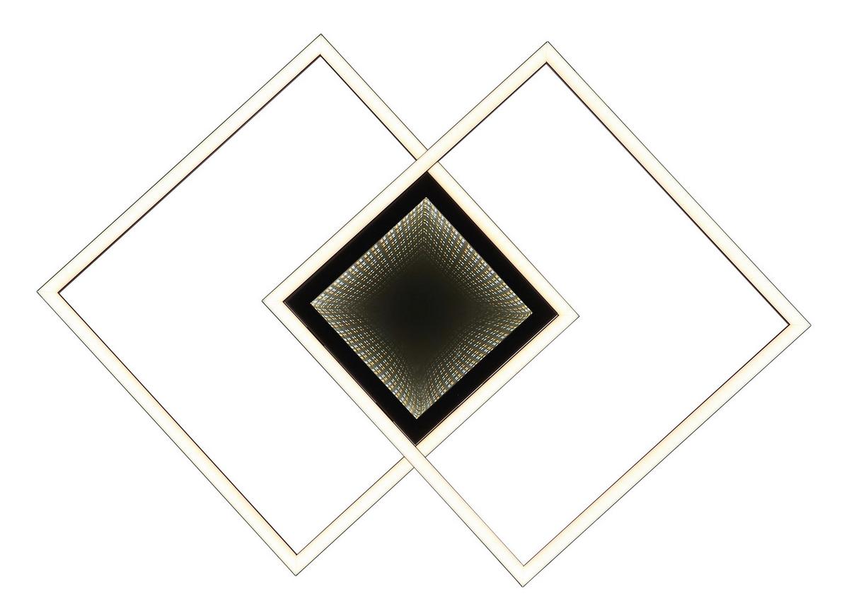 LED-Deckenleuchte 48468-32 - Opal/Schwarz, Design, Kunststoff/Metall (42,6/42,6/5cm) - Globo