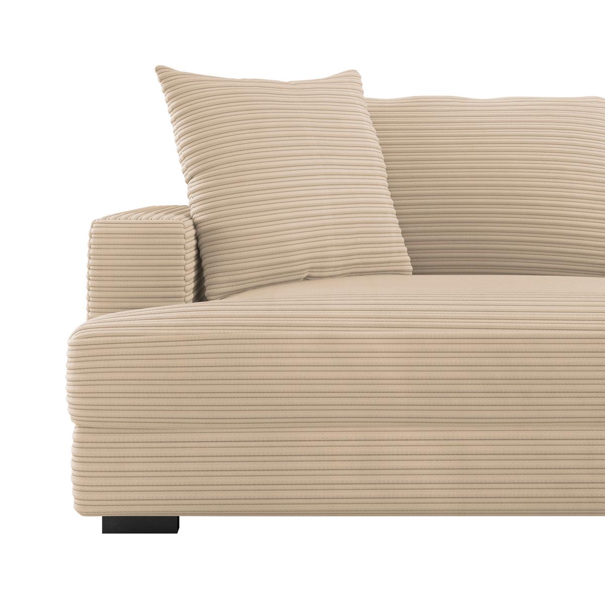 Megasofa Pelle mit Zierkissen B: 261 cm Creme Cord - Wengefarben/Creme, Trend, Textil (261/124cm) - Luca Bessoni