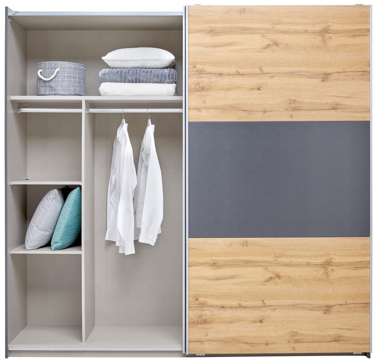 Inneneinteilung Kleiderschrank Universal Leinenoptik - Grau, MODERN, Holzwerkstoff (45/147/45cm)